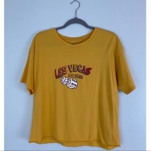 AEO Mustard Las Vegas Nevada Crop Tee